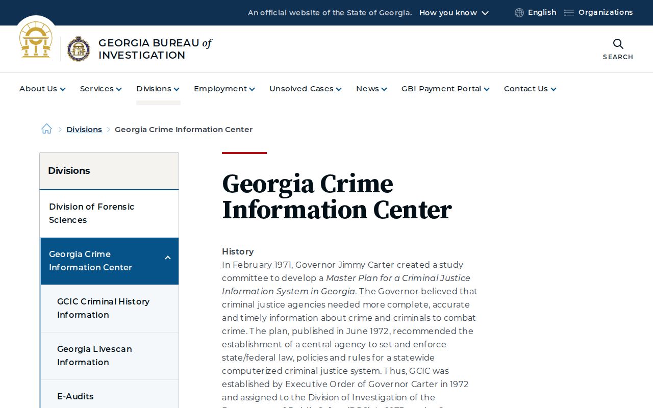 Dawson County criminal history flow through GCIC programs